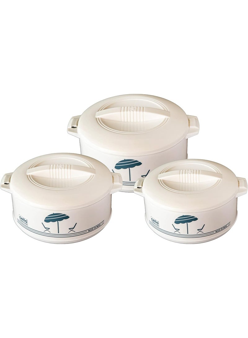 تشيلو طقم 3 حافظات طعام بلاستيك والوعاء الداخلي من الاستانلس استيل صناعة هندية - Image 2